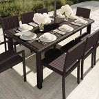 Tavolo da patio Martha Stewart Bedford 71 per interni-esterni con piano in legno composito in vimini effetto rattan