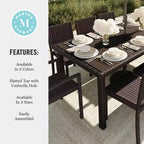 Tavolo da patio Martha Stewart Bedford 71 per interni-esterni con piano in legno composito in vimini effetto rattan