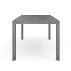 Martha Stewart Bedford 71 Tavolo da esterno-interno con finitura in alluminio spazzolato effetto venature del legno