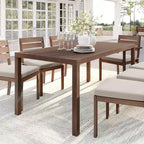 Martha Stewart Bedford 71 Tavolo da esterno-interno con finitura in alluminio spazzolato effetto venature del legno