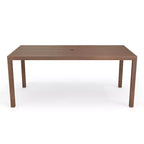 Martha Stewart Bedford 71 Tavolo da esterno-interno con finitura in alluminio spazzolato effetto venature del legno