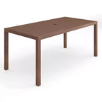 Martha Stewart Bedford 71 Tavolo da esterno-interno con finitura in alluminio spazzolato effetto venature del legno