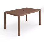 Martha Stewart Bedford 62 Tavolo da patio per interni-esterni con finitura in alluminio spazzolato effetto legno