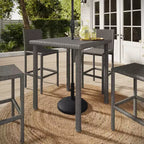 Tavolo da bar alto da esterno/interno Martha Stewart Bedford con piano in legno composito in vimini effetto rattan