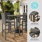 Tavolo da bar alto da esterno/interno Martha Stewart Bedford con piano in legno composito in vimini effetto rattan
