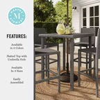 Tavolo da bar alto da esterno/interno Martha Stewart Bedford con piano in legno composito in vimini effetto rattan