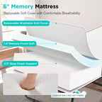 Lettino pieghevole EROMMY Super Singolo 31''L con materasso incluso, divano letto