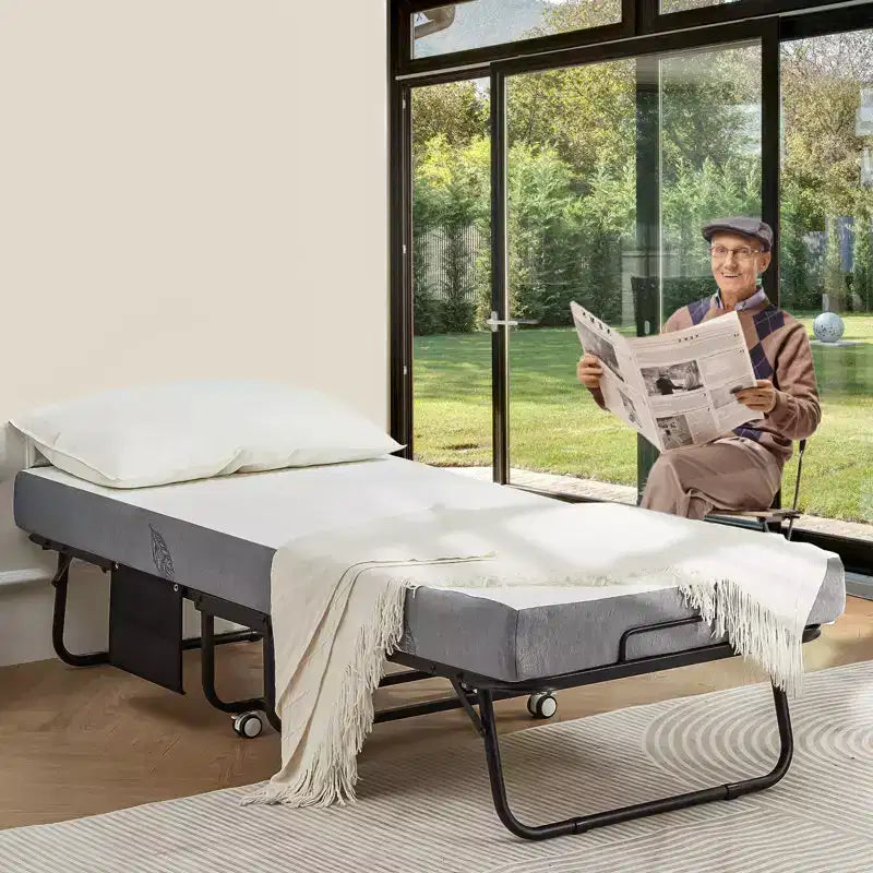 Lettino pieghevole EROMMY Super Singolo 31''L con materasso incluso, divano letto