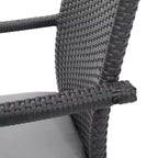 Set da pranzo da 5 pezzi GDFStudio Tara per esterni in vimini e legno di acacia con cuscini