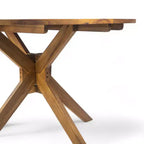 Set da pranzo da 5 pezzi GDFStudio Tara per esterni in vimini e legno di acacia con cuscini