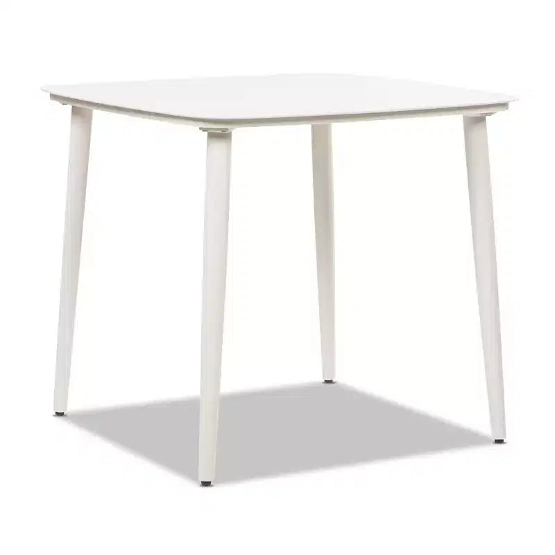 Jennifer Taylor Home Santorini 33.5 Square Outdoor Patio Table in Light Beige Gray