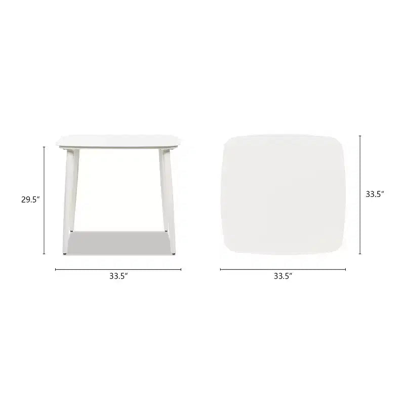 Jennifer Taylor Home Santorini Tavolo Quadrato da Esterno da 33,5 Pollici Grigio Beige Chiaro