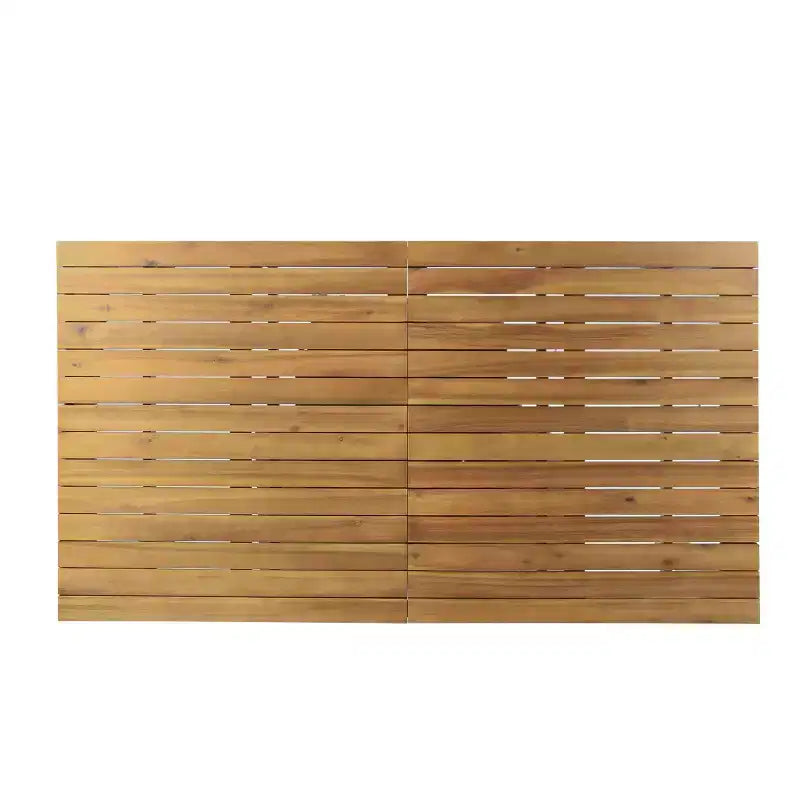 Set da pranzo GDFStudio Kenerson per esterno in 9 pezzi con vimini e legno di acacia e tavolo allungabile, teak/multimarrone