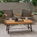 GDFStudio Rosario Outdoor Industrial 45.75 Acacia Wood Coffee Table, Teak/Rustic Metal