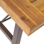 GDFStudio Rosario Tavolino da Caffè da Esterno Industriale 45,75 in Legno di Acacia, Teak/Metallo Rustico