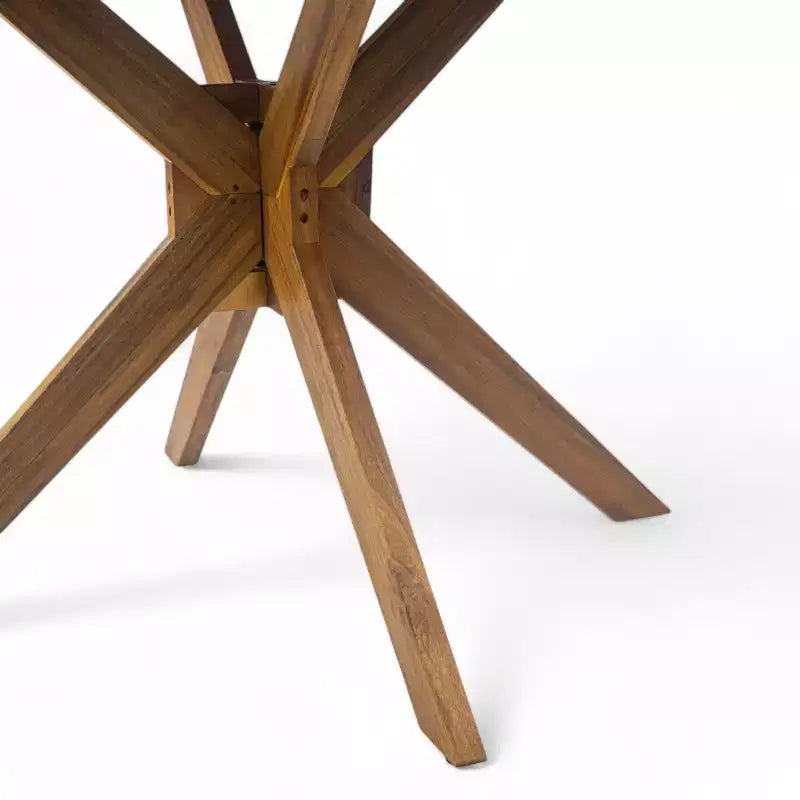 Set da pranzo GDFStudio Specter da 5 pezzi in legno di acacia e corda per esterni, Teak/Grigio scuro