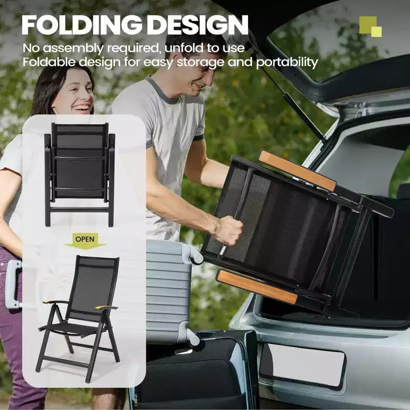 Crestlive Products Set da pranzo espandibile da 9 pezzi per patio, in alluminio per esterni, tavolo rettangolare da 240 cm per 6-8 persone con sedie pieghevoli