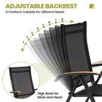 Crestlive Products Set da pranzo espandibile da 9 pezzi per patio, in alluminio per esterni, tavolo rettangolare da 240 cm per 6-8 persone con sedie pieghevoli