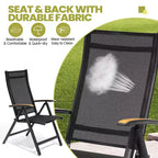 Crestlive Products Set da pranzo espandibile da 9 pezzi per patio, in alluminio per esterni, tavolo rettangolare da 240 cm per 6-8 persone con sedie pieghevoli