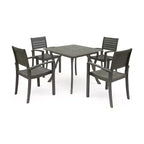 Christopher Knight Home Miro Set da pranzo da esterno a 5 pezzi in legno di acacia a doghe