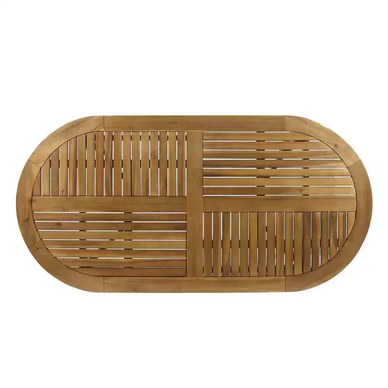 Christopher Knight Home Holloway Set da Pranzo da Esterno 7 Pezzi in Legno di Acacia a Doghe