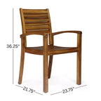 Christopher Knight Home Set da pranzo da 7 pezzi in legno di acacia a doghe per esterni Anchor