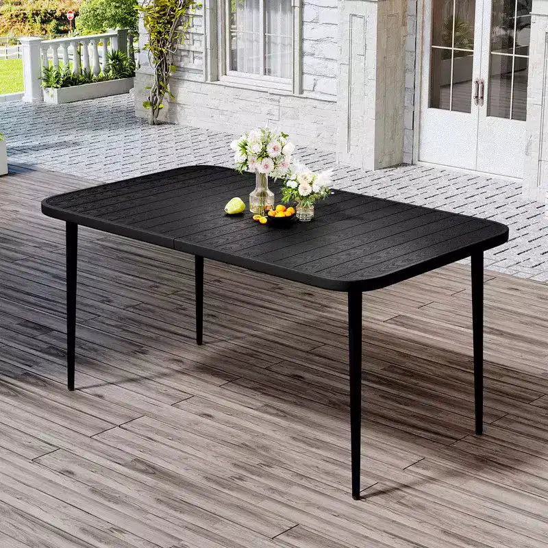 Hyleory Elegant Iron Patio Dining Table - Easy Assembly