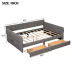 Letto a piattaforma Queen Size, Base letto imbottita con contenitore, Porte USB e 2 cassetti/letto estraibile - ModernLuxe