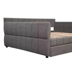 Letto a piattaforma Queen Size, Base letto imbottita con contenitore, Porte USB e 2 cassetti/letto estraibile - ModernLuxe