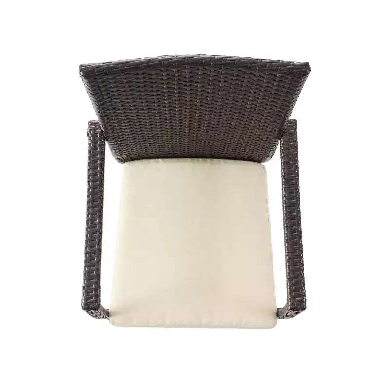 Christopher Knight Home Haley Set da pranzo da 5 pezzi per esterni in legno di acacia e vimini con cuscino