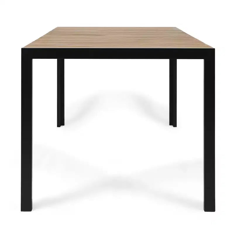 Christopher Knight Home Sere, set da pranzo da 7 pezzi da esterno in legno di acacia e vimini con cuscini, marrone/crema