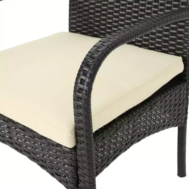 Christopher Knight Home Sere, set da pranzo da 7 pezzi da esterno in legno di acacia e vimini con cuscini, marrone/crema