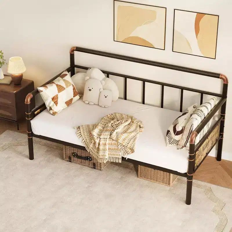 Acekool Struttura Divano Letto in Metallo, Letto Matrimoniale, Robusto Letto per Soggiorno, Camera da Letto o Camera degli Ospiti