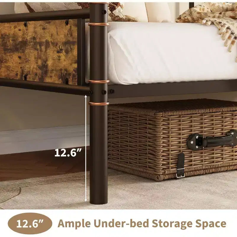 Acekool Struttura Divano Letto in Metallo, Letto Matrimoniale, Robusto Letto per Soggiorno, Camera da Letto o Camera degli Ospiti