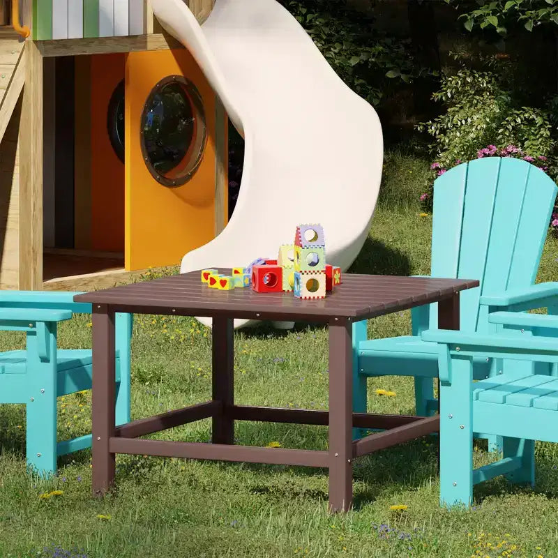 WestinTrends Malibu Arredo per Esterni per Bambini, Tavolo da Pranzo Quadrato da 76 cm in HDPE