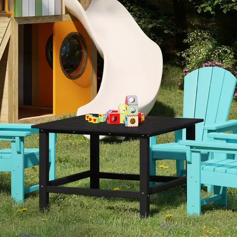 WestinTrends Malibu Arredo per Esterni per Bambini, Tavolo da Pranzo Quadrato da 76 cm in HDPE