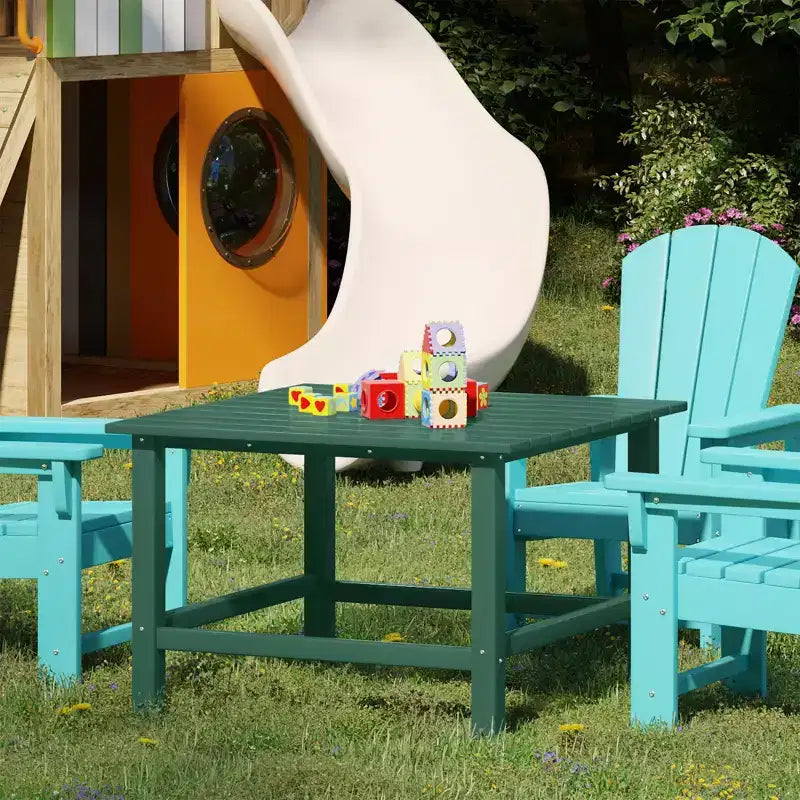 WestinTrends Malibu Arredo per Esterni per Bambini, Tavolo da Pranzo Quadrato da 76 cm in HDPE