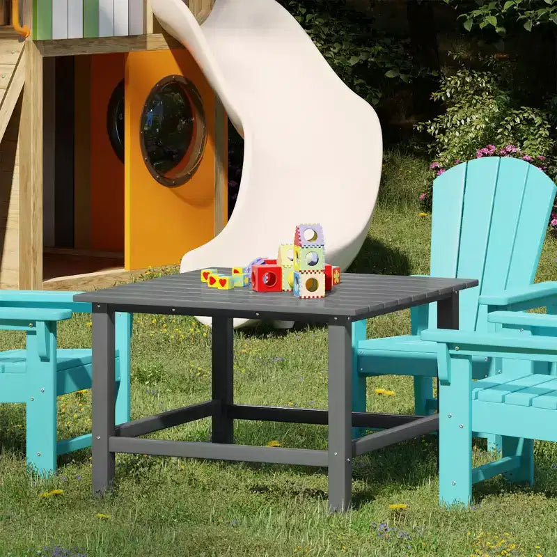 WestinTrends Malibu Arredo per Esterni per Bambini, Tavolo da Pranzo Quadrato da 76 cm in HDPE
