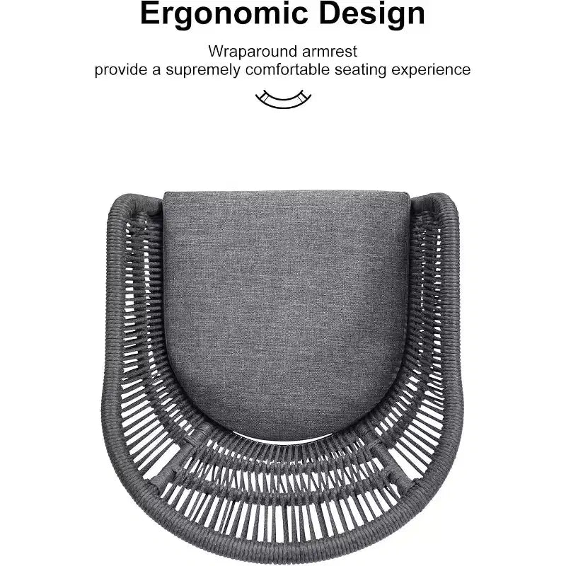 Set da pranzo da esterni PURPLE LEAF con tavolo in alluminio e sedie in rattan intrecciato, set di mobili moderni per giardino, cortile e interni