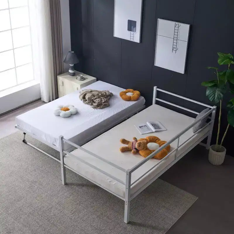 Karl Home Divano Letto Matrimoniale Bianco Twin Size con Rete Estraibile a Scomparsa Letto Matrimoniale in Metallo Resistente con Rete a Scomparsa Nessuna Molla Richiesta