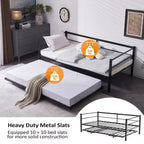 Karl Home Divano Letto Matrimoniale Bianco Twin Size con Rete Estraibile a Scomparsa Letto Matrimoniale in Metallo Resistente con Rete a Scomparsa Nessuna Molla Richiesta