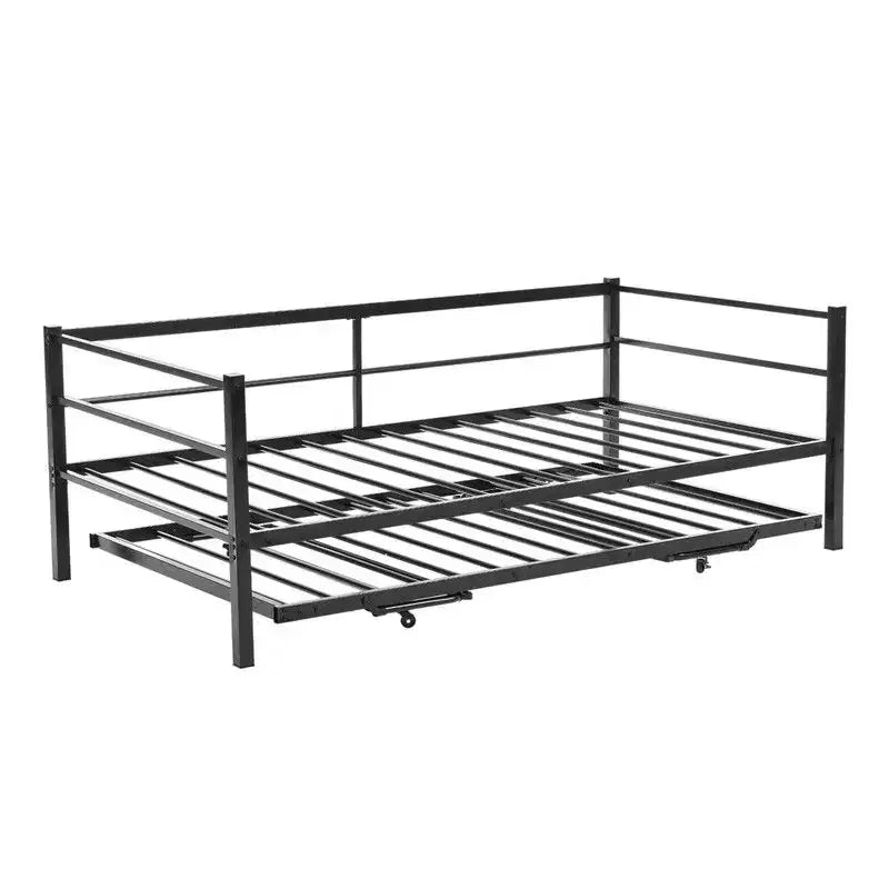 Karl Home Divano Letto Matrimoniale Bianco Twin Size con Rete Estraibile a Scomparsa Letto Matrimoniale in Metallo Resistente con Rete a Scomparsa Nessuna Molla Richiesta