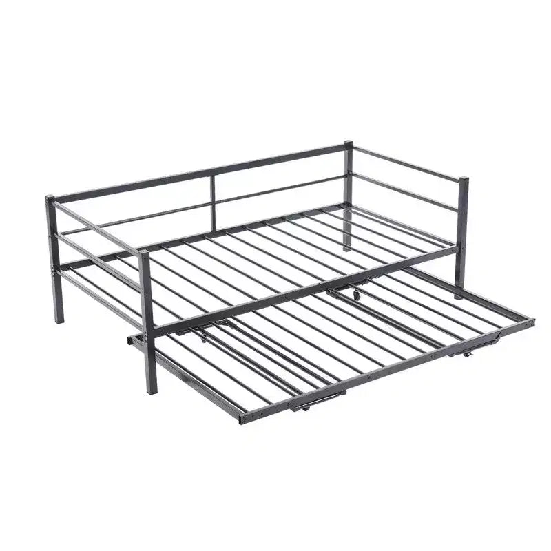 Karl Home Divano Letto Matrimoniale Bianco Twin Size con Rete Estraibile a Scomparsa Letto Matrimoniale in Metallo Resistente con Rete a Scomparsa Nessuna Molla Richiesta
