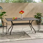 Christopher Knight Home Phoenix Traditional Outdoor Aluminum Rectangular Dining Table