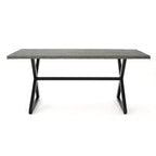 Christopher Knight Home Rolando Tavolo da Pranzo da Esterno 70,5 in Alluminio con Base a Slitta Incrociata