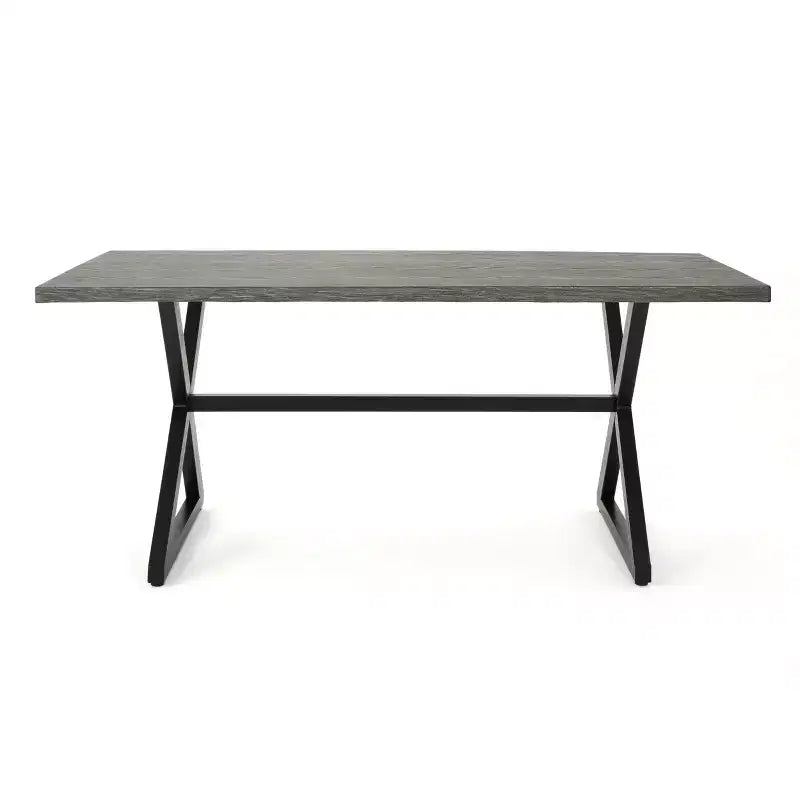 Christopher Knight Home Rolando Tavolo da Pranzo da Esterno 70,5 in Alluminio con Base a Slitta Incrociata