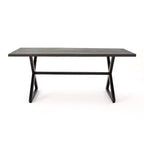 Christopher Knight Home Rolando Tavolo da Pranzo da Esterno 70,5 in Alluminio con Base a Slitta Incrociata