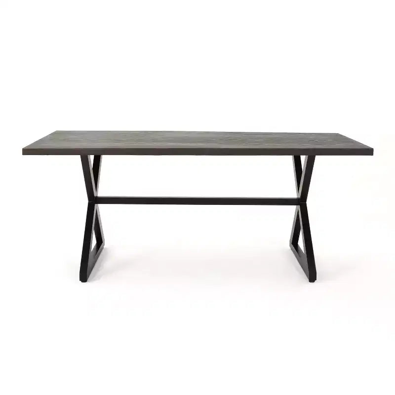 Christopher Knight Home Rolando Tavolo da Pranzo da Esterno 70,5 in Alluminio con Base a Slitta Incrociata