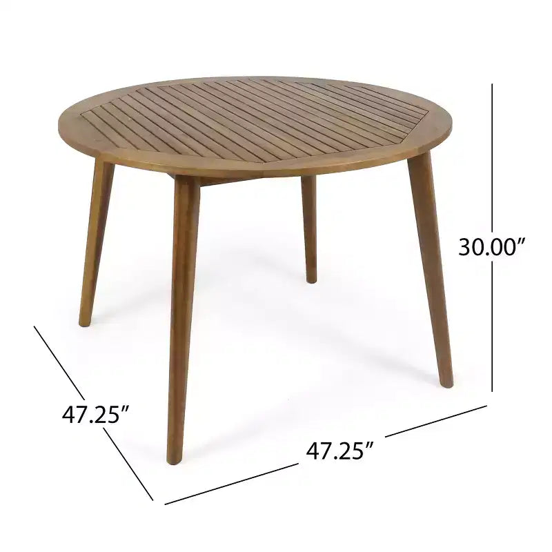 Christopher Knight Home Neva Set da Pranzo da Esterno 5 Pezzi con Tavolo in Legno di Acacia e Sedie in Vimini