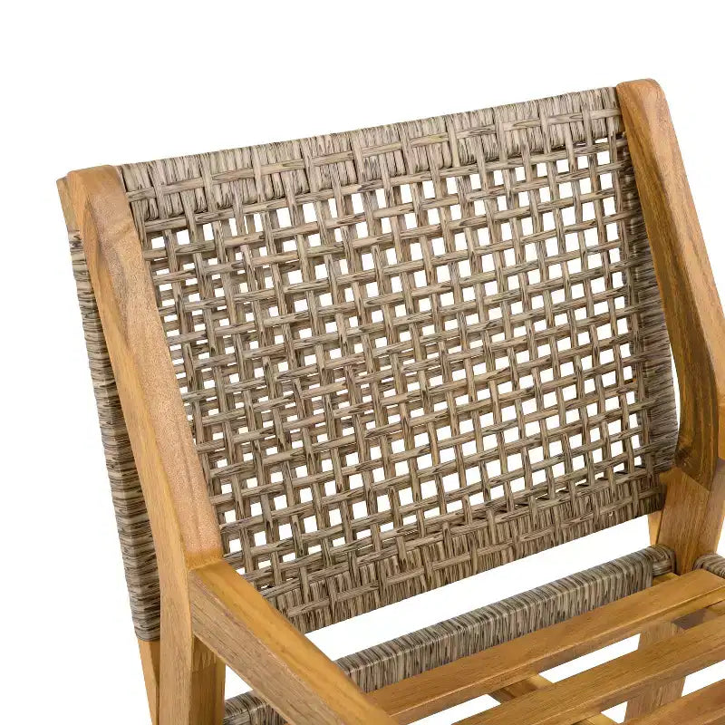 Set da pranzo da esterno Christopher Knight Home Neva, 5 pezzi, industriale, in legno di acacia e vimini, con cuscini